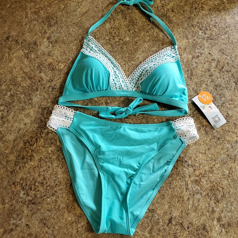 Turquoise bikini push up size medium